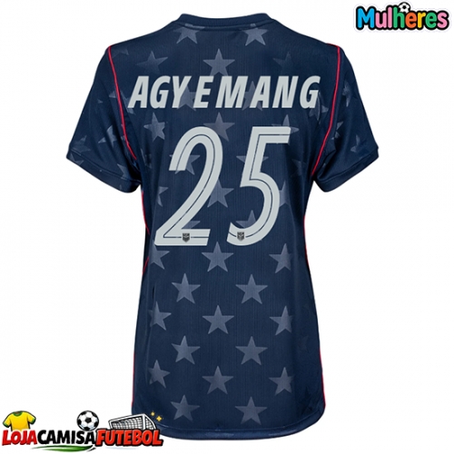 Camisa de Futebol Estados Unidos Patrick Agyemang #25 Equipamento Secundário Mulheres Mundo 2026 Manga Curta
